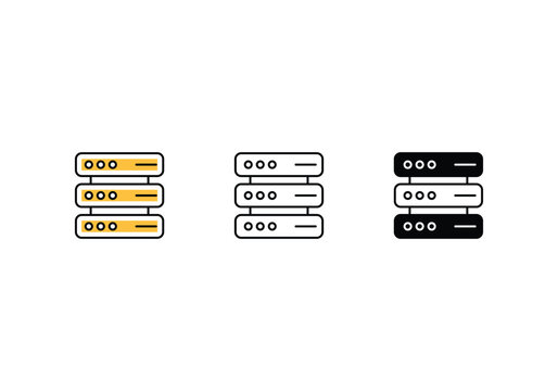 Server icons set vector stock illustration.