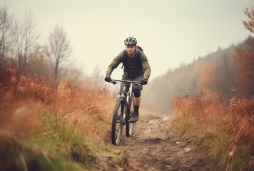 Naklejka premium Cyclist on a bicycle 