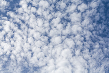 Fluffy clouds, sunny day,