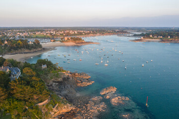 chateau du Nessay à saint briac sur mer en Bretagne, departement d'ille et vilaine vue aerienne...