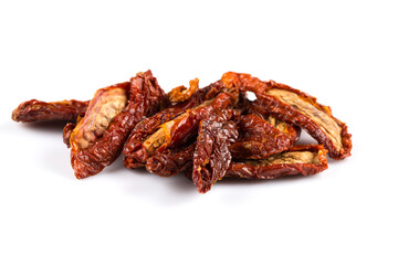 dried tomatoes on white background