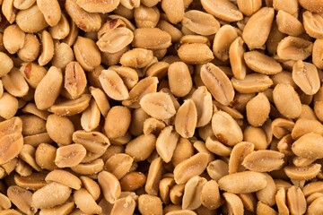 large amount of peeled salted peanuts