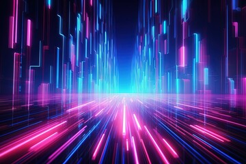 abstract futuristic background with pink blue glowing neon moving high speed wave lines and bokeh lights. Data transfer concept Fantastic wallpaper