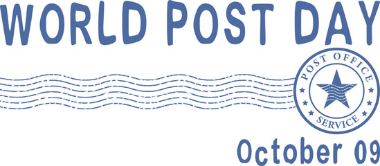 World Post Day. Stamp postal service office. Mail delivery. Poster, banner.