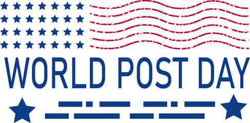 World Post Day. American flag and Morse code. Mail delivery. Poster, banner.