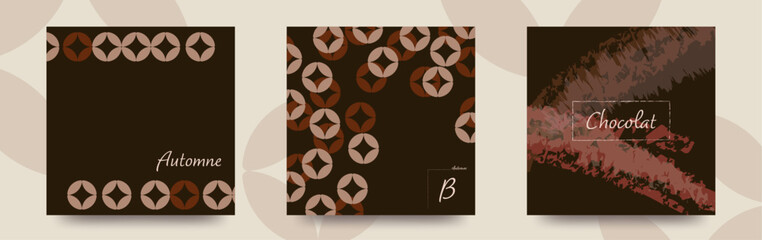 不規則に並べられた七宝文様　こすったようなペイントのデザインカード　背景　壁紙