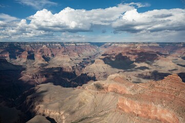 Beautiful shot of the Grand Canyon of the United States on a sunny day