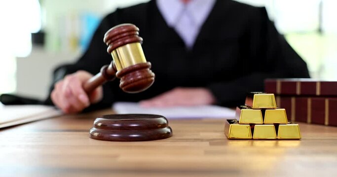 Gold mining and legal problems, decision in court. Seized gold bars and financial crimes