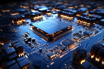 Fototapeta premium Computer chip, generative ai