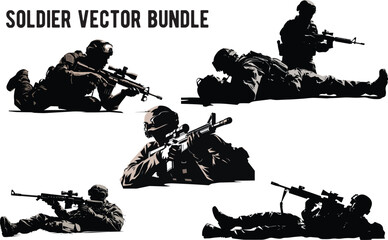 Soldier vector bundle, Creative American army set, USA army, military, soldier, war, boot, man, American arms,