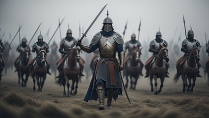 Fototapeta na wymiar Soldati medievali