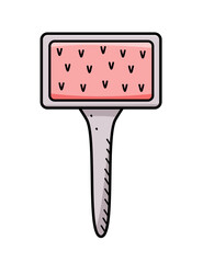 Pet grooming comb, vector doodle illustration. A brush for combing wool dogs and cats.