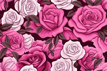 Floral Flower Rose Garden Seamless Pattern