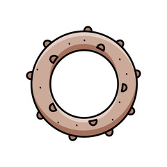 Toys for dogs puller ball disc. Vector illustration of training toys for pets. Accessories pet store, dog kennel.
