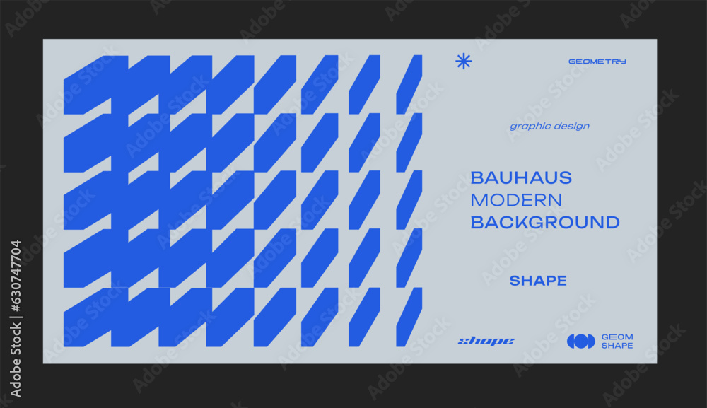 Poster brutalism abstract geometric background. modern bauhaus pattern. geometrical artwork. vector shape.