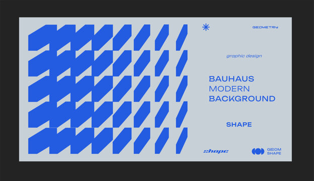Brutalism Abstract Geometric Background. Modern Bauhaus Pattern.  Geometrical Artwork. Vector Shape.