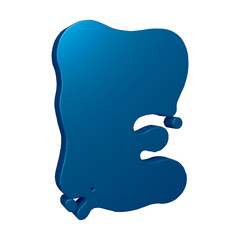 3D blue alphabet letter e for education and text concept