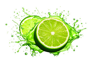 lime and water splash transparent background