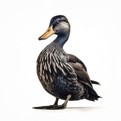 American black duck bird isolated on white. Generative AI