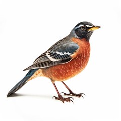 Obraz premium American robin bird isolated on white. Generative AI