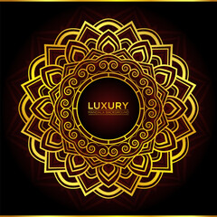 Luxury Mandala Background Design With Golden Arabic Islamic East Style
