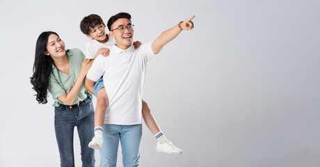 Fototapeta premium A family on a white background