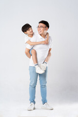 father and son image on a white background