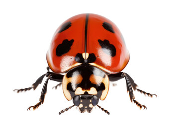 Fototapeta premium Ladybug, scientifically known as Coccinella septempunctata, is a type of beetle belonging to the family Coccinellidae. It undergoes several stages of development including eggs, larvae, pupae, and
