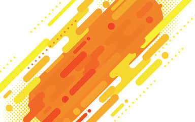 オレンジ色の斜線とドットの背景イラスト