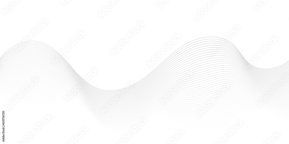 Wall mural abstract white blend line paper wave digital wave sound and technology futuristic background. vector