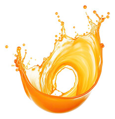 Orange juice splash isolated.