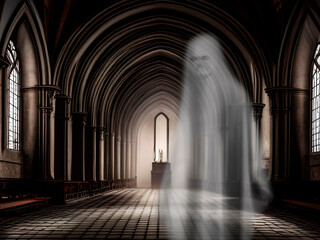 Fototapeta premium Ghost from old abbey
