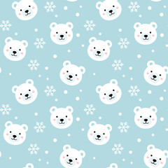 Fototapeta premium Polar bear seamless background