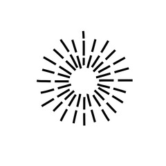 Sunshine line icon. firework. Radial sunlight. Vector decoration