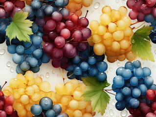 Fresh grapes covered in water droplets,created with generative ai tecnology.