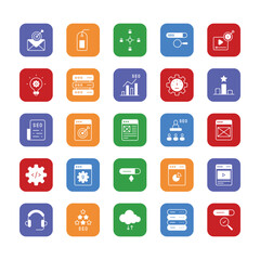 Marketing and Seo related icon set