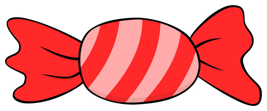 Cartoon red candy icon. Sweet illustration.