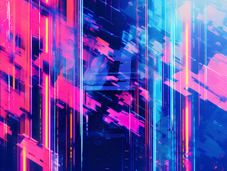 abstract background glitch pink and blue