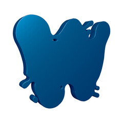3D blue alphabet letter w for education and text concept