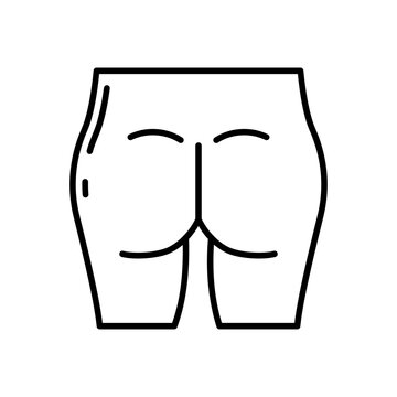 Buttock icon in vector. Illustration