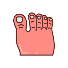 Toe icon in vector. Illustration