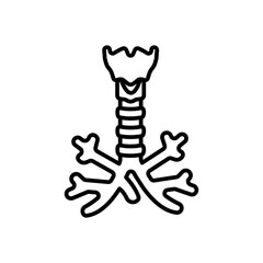 Trachea icon in vector. Illustration
