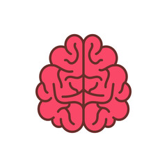 Brain Upper view icon in vector. Illustration