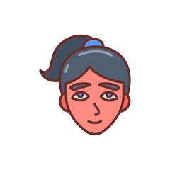 Women Face icon in vector. Illustration