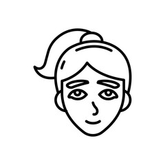 Women Face icon in vector. Illustration