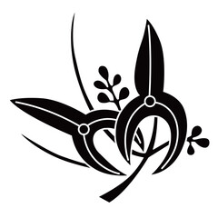 家紋です。変わり沢瀉（おもだか）蝶といいます。