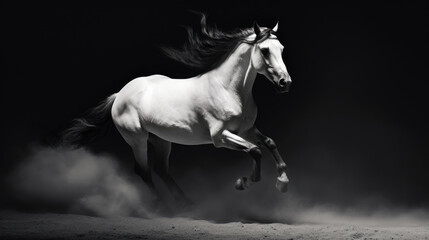 Fototapeta premium schwarzes Pferd