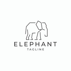 Elephant geometric polygonal logo vector icon design template