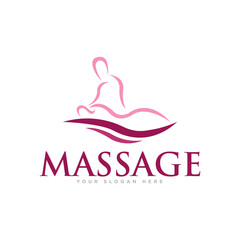 Body Massage Logo Design Illustration
