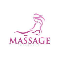 Body Massage Logo Design Illustration